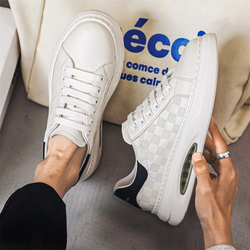 20243 Neue Sommer Atmungsaktive Platte Kappe Leder Rindsleder Sport Kleine Weiße männer Weiche Sohle Casual Schuhe_voghion.com