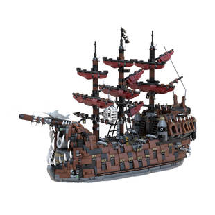 Cross-Border Moc-165091 Medieval Large Pirate Ship Model 5845 Particle Number Christmas Gift
