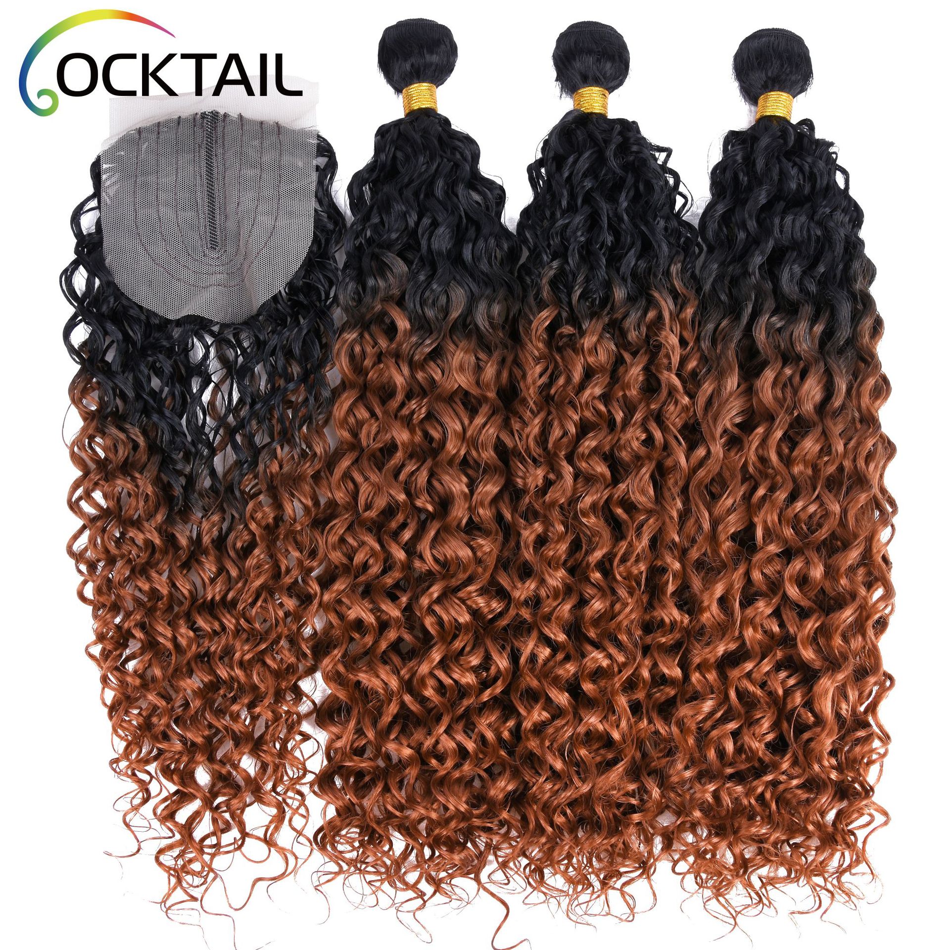 Kanekalon onda de agua de fibra química cortina de pelo venta directa de fábrica 3 + 1 fibra química cortina de pelo