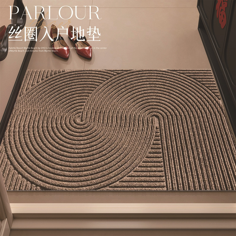 Cross-Border Silk Circle Entrance Floor Mats, Door Mats, Pure Color Pvc Easy-Care Thickeneded Floor Mats