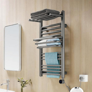 Electric Heated Towel Rack for Bathroom, Integrated Electric Heating and Drying Towel Rack with Digital Temperature Control and Heating Rod for Heating and Dehumidification