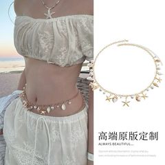 ボヘミアンサマービーチシェルウエストチェーン海辺旅行模造真珠ヒトデ巻貝ペンダントボディチェーンヨーロッパとアメリカ