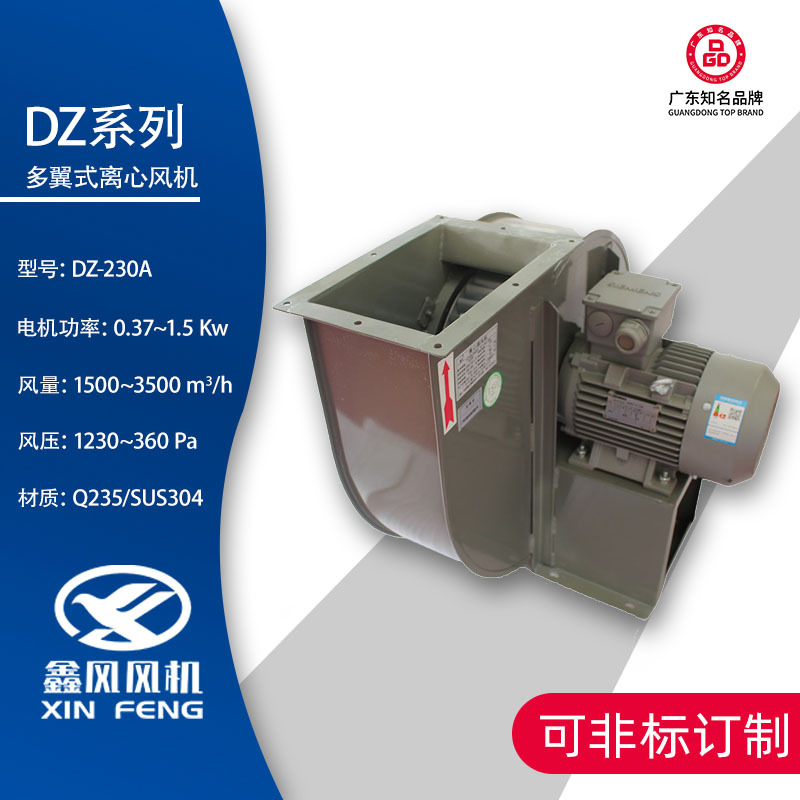 原厂直供碳钢抽风机DZ230多翼式离心风机散热风机