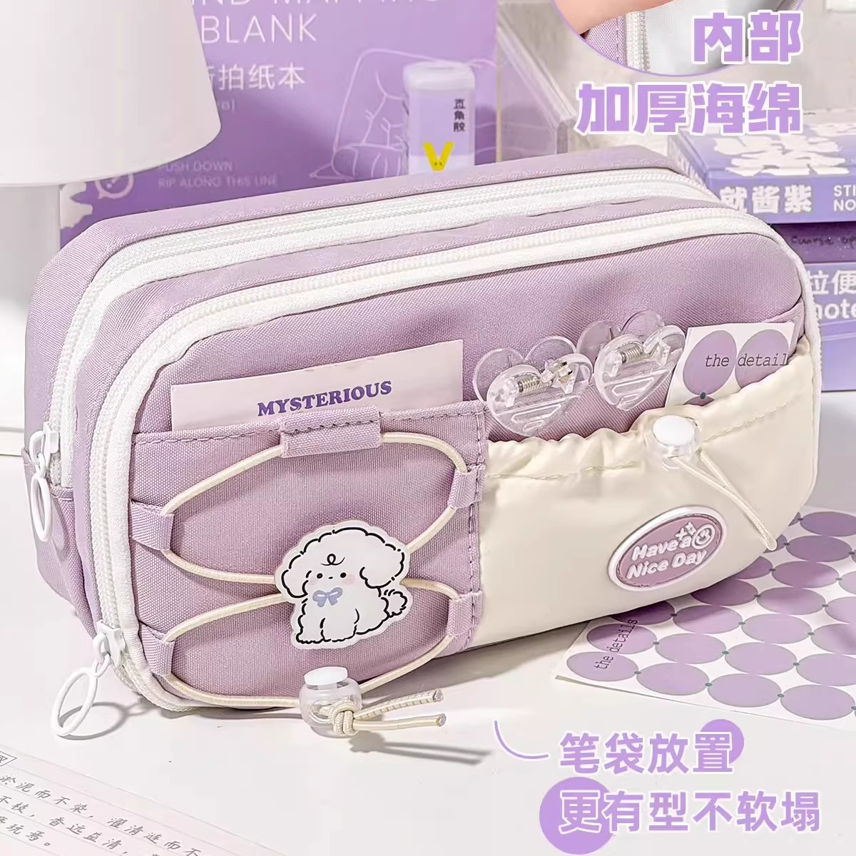Estuche de lápices sencillo y moderno para niños y niñas, caja de papelería de alta calidad, nueva bolsa de papelería