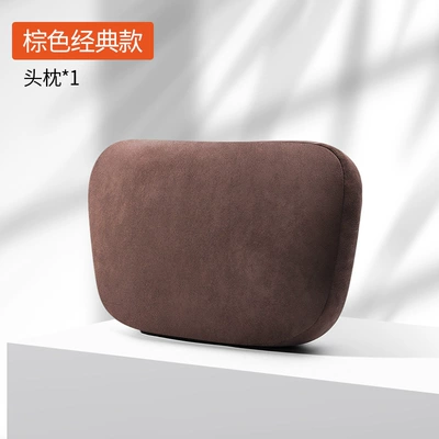 Headrest protection pillow lumbar inner - solid-color-suede-mocha-brown-headrest-single