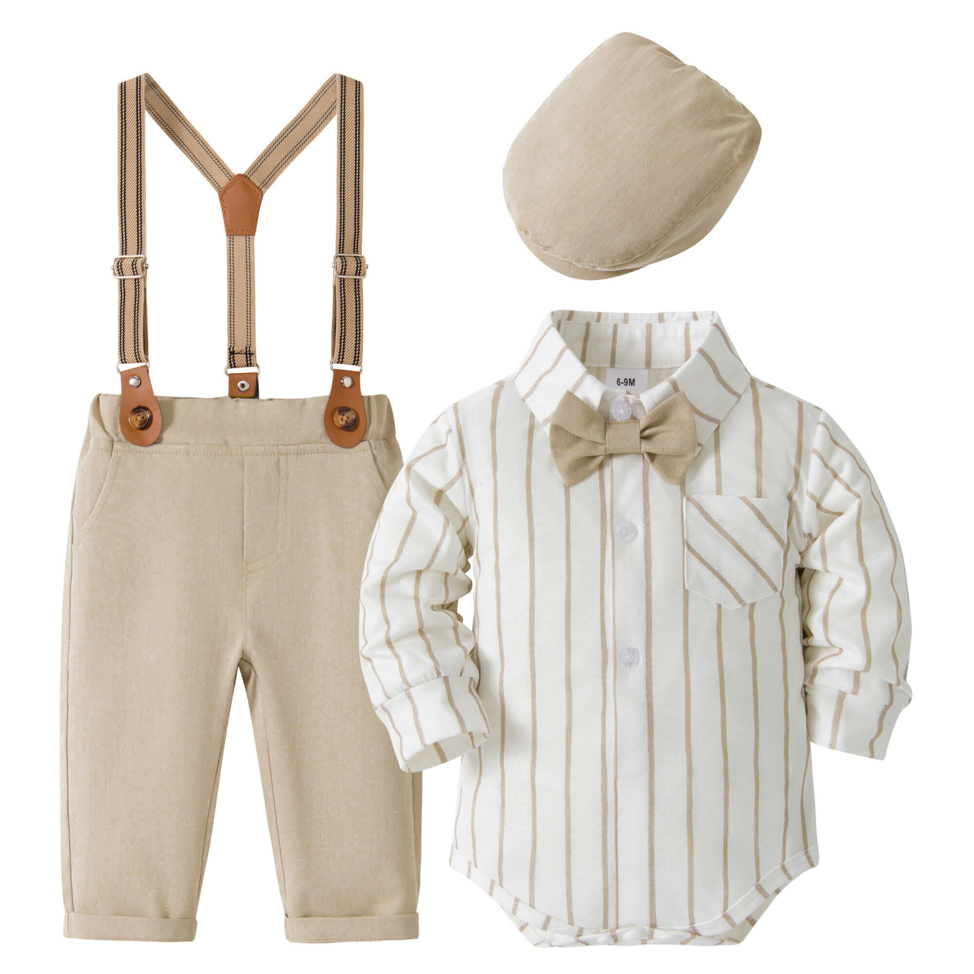 Source Manufacturer Gentleman's Dress Wholesale Spring and Autumn New British Style Boys' Long-Sleeved Overalls Small Suit