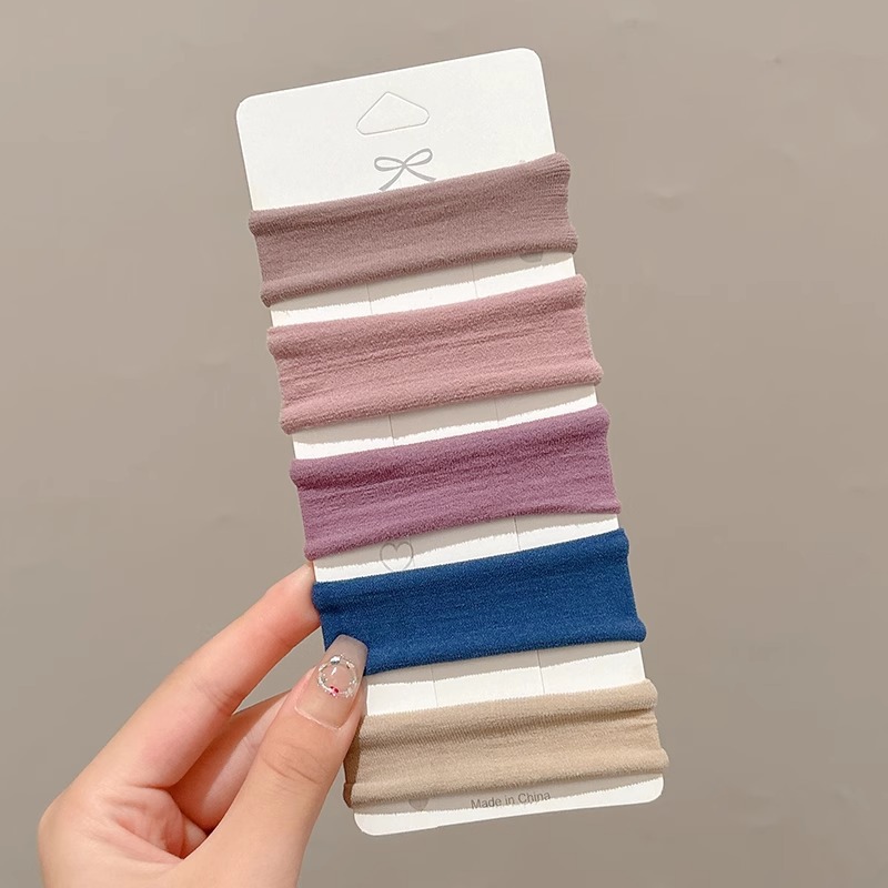 Temperamento de alta elasticidad duradero sin costura correa de cabello de mujer anillo de cabello simple de cabello de cola de caballo cubierta de cuero