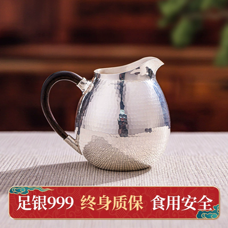 鑫龙运 Dragon Egg Justice Cup sterling silver 999 handmade old eagle beak tea sea sandalwood tea set tea set