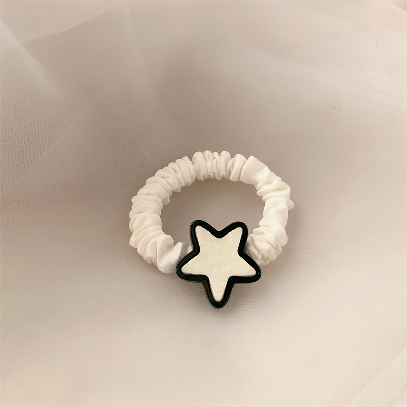 Dulce cool chica estrella intestino delgado cabello anillo de cabeza cuerda de banda de goma de alta elasticidad adornos de cabello de cabello de pentacolas cuerda de caballo