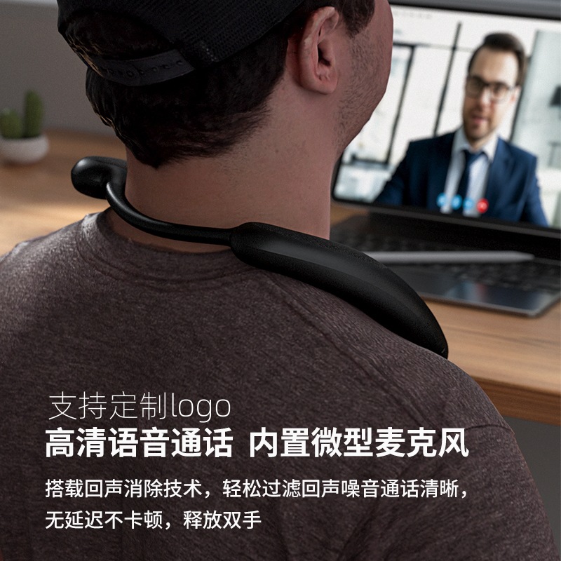 Nuevo altavoz Bluetooth transfronterizo que cuelga de cuello para usar tela al aire libre bajo pesado alrededor del cuello de sonido Bluetooth
