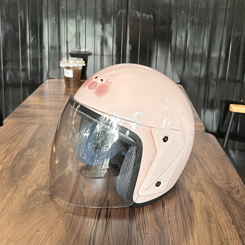 Casco de mujer cuatro temporadas otoño e invierno cálido casco de motocicleta eléctrica casco de invierno para hombre casco cuatro estaciones universal
