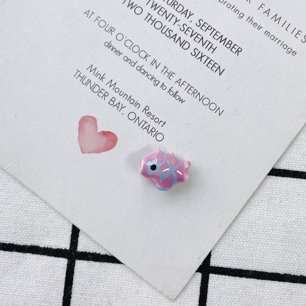 10 PCS/Package 15*12mm Ceramics Fish Jewelry Accessories Beads display picture 7