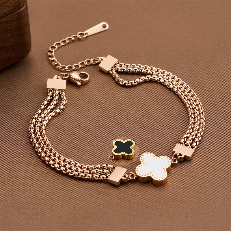 Joyas transfronterizas europeas y americanas Pulsera de acero de titanio de todo fósforo Versión coreana del temperamento bohemio Pulsera de acero de titanio que no se desvanece Joyería femenina