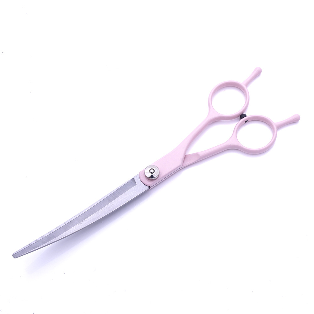 Venta directa de fábrica de tijeras para perros, herramientas de belleza para gatos, tijeras curvas, tijeras finas de belleza, tijeras de corte de pelaje de pelaje