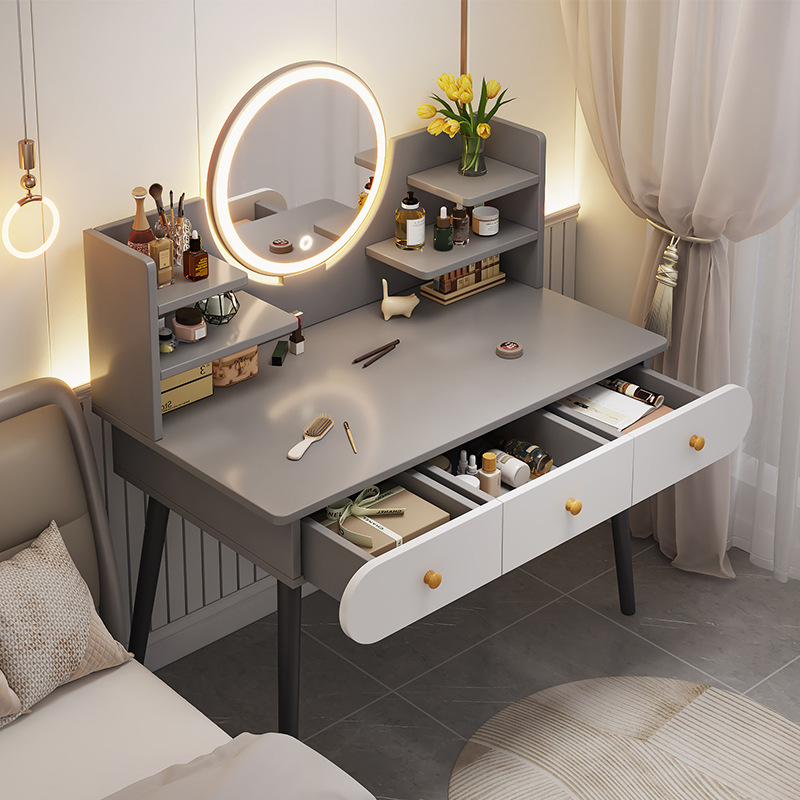 Dressing Table Bedroom Modern Simple Dressing Table Small Dressing Table Small Apartment Light Luxury Dressing Table Makeup Mirror Table