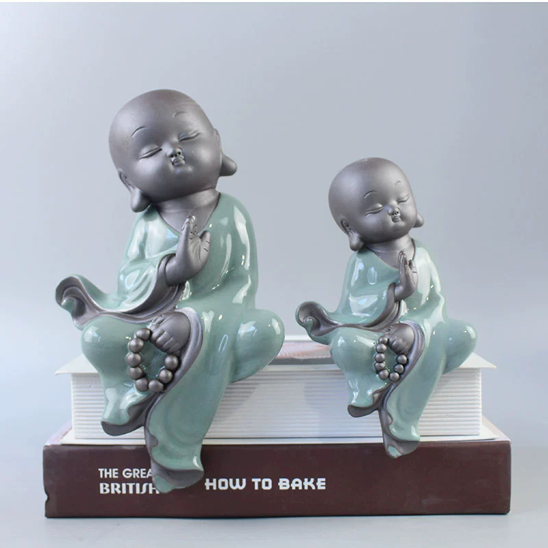 Керамический дзен Ge печи монах фигурка украшения Водные Аксессуары китайский дом антикварные украшения полки мягкие украшения