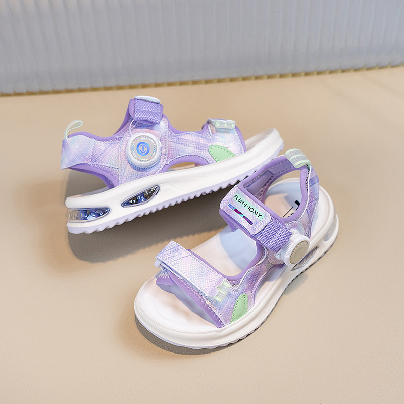 Zapatos casuales de moda para niñas versátiles 2026 verano nuevos niños huecos zapatos de princesa de dedo abierto zapatos de playa suaves image 8