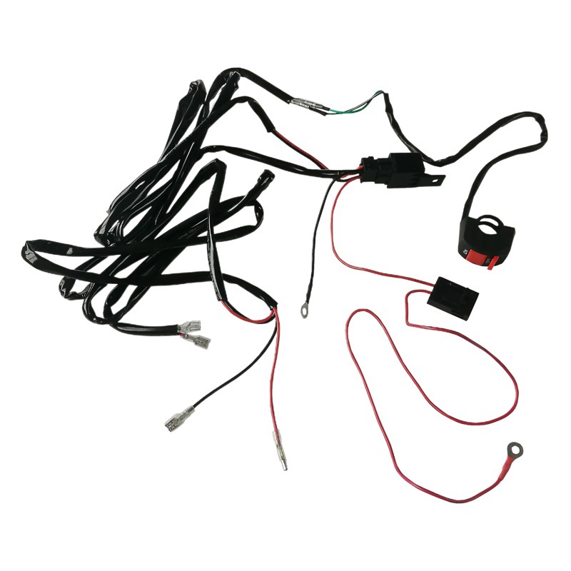 Electric Vehicle Wiring Harness Motorcycle Headlight Xenon Lamp Wire Set Switch Wire Modification Handlebar Cross-Border Amazon
