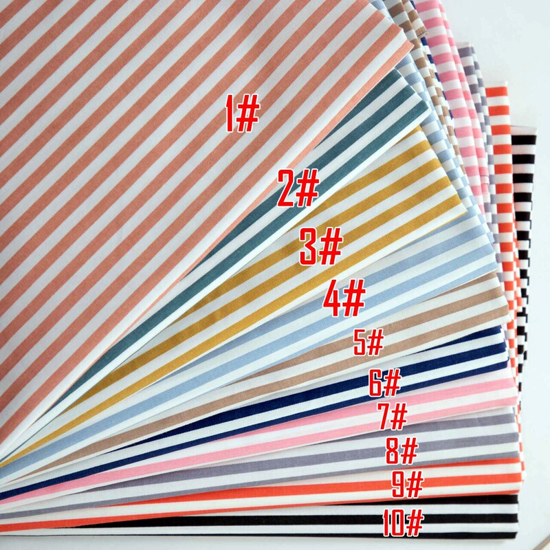 1.6m Wide Cotton Twill Printed Fabric Five Millimeter Vertical Stripes Home Handmade Fabric Patchwork Cotton Apron