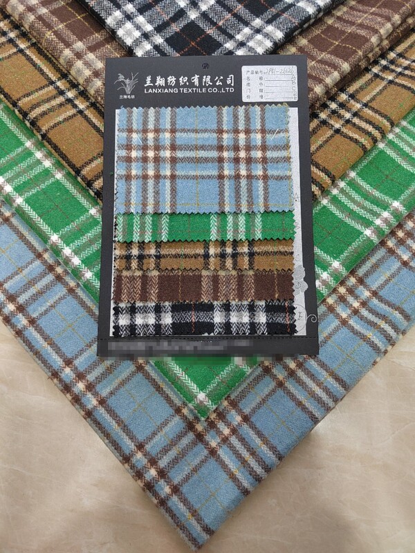In-Stock Spring and Autumn Brown Plaid Fabric Melard Suit and Dress Fabric Material