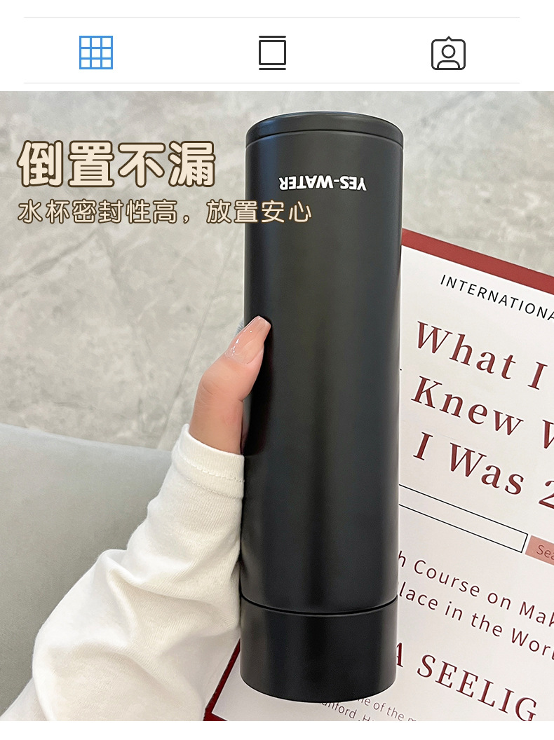 Straight cups, office and business insulated cups, custom-made and wholesale stainless steel water cups, simple and ins style portable water cups for women pic 33