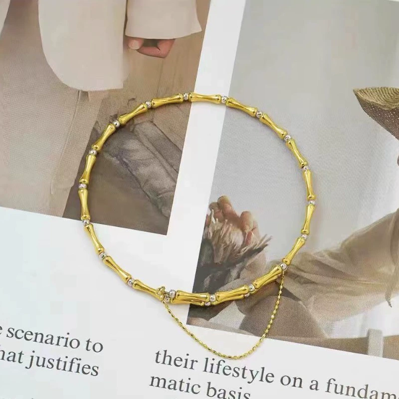 Эластичный браслет из бамбука из золота 18 карат au750, браслет из бамбука, регулируемый браслет с эффектом памяти, золото в виде ракушки