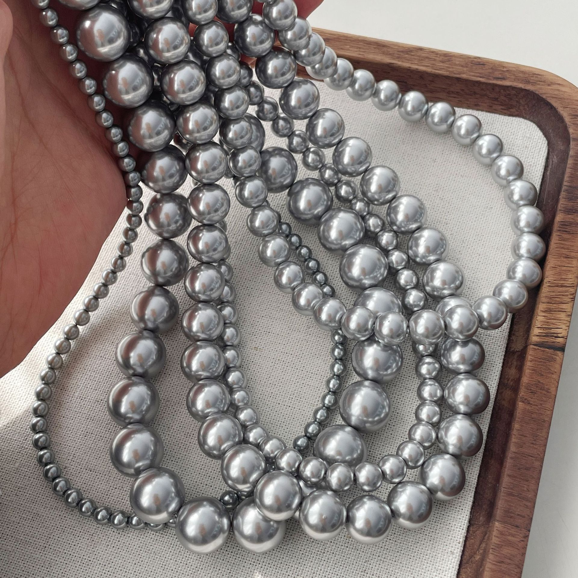 13g Weight Necklace Classification Artificial Pearls Chain Material 1 Piece Quantity Holiday, Daily Occasion 304 Stainless Steel, Artificial Pearl Material Geometric Pattern Women's Gender Beaded Design Elegant, Simple Style Style Elegant Simple Style Geometric 304 Stainless Steel Artificial Pearl Wholesale Necklace 13