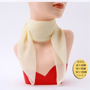 Solid Color 70 Small Square Scarf Chiffon Scarf Silk Scarf Single Color Mom Style Sun Protection Breathable Factory Direct Sale Versatile
