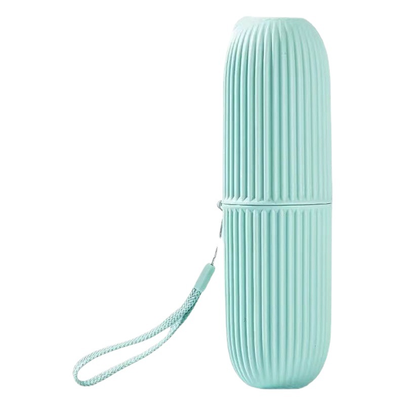 Fábrica en stock viajes enjuague bucal taza traje rayas cepillo de dientes caja portátil caja de almacenamiento hogar taza de viaje