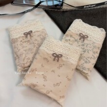 日系品质款莫奈花园房纯棉内裤抑菌女生舒适全棉秋季加长裆大码