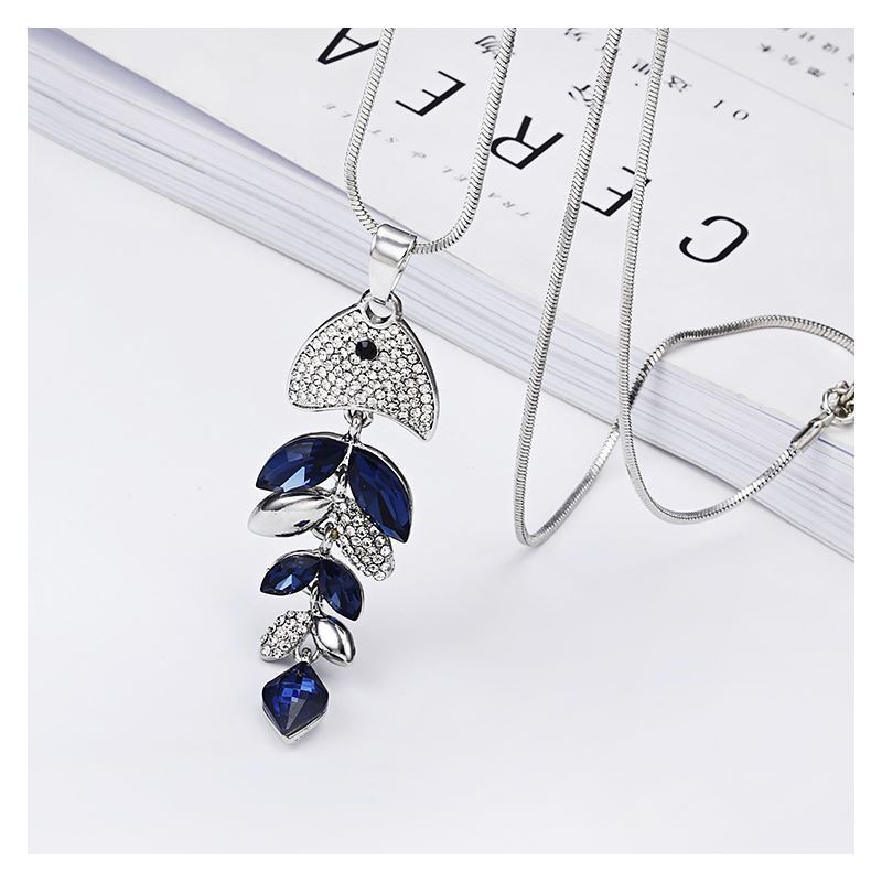 YH ~ estilo coreano simple nuevo personalizado Fishbone suéter cadena transfronteriza largo todo-fósforo ropa colgante collar de moda para las mujeres