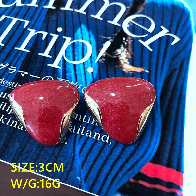 New Style Drip Glaze Triangle Stud Earring Wholesale Nihaojewelry display picture 1