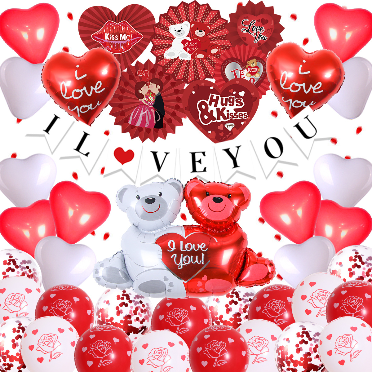Día de San Valentín 18 pulgadas con un globo en forma de corazón, diseño de boda, partido transfronterizo, set de globo, suministros de boda