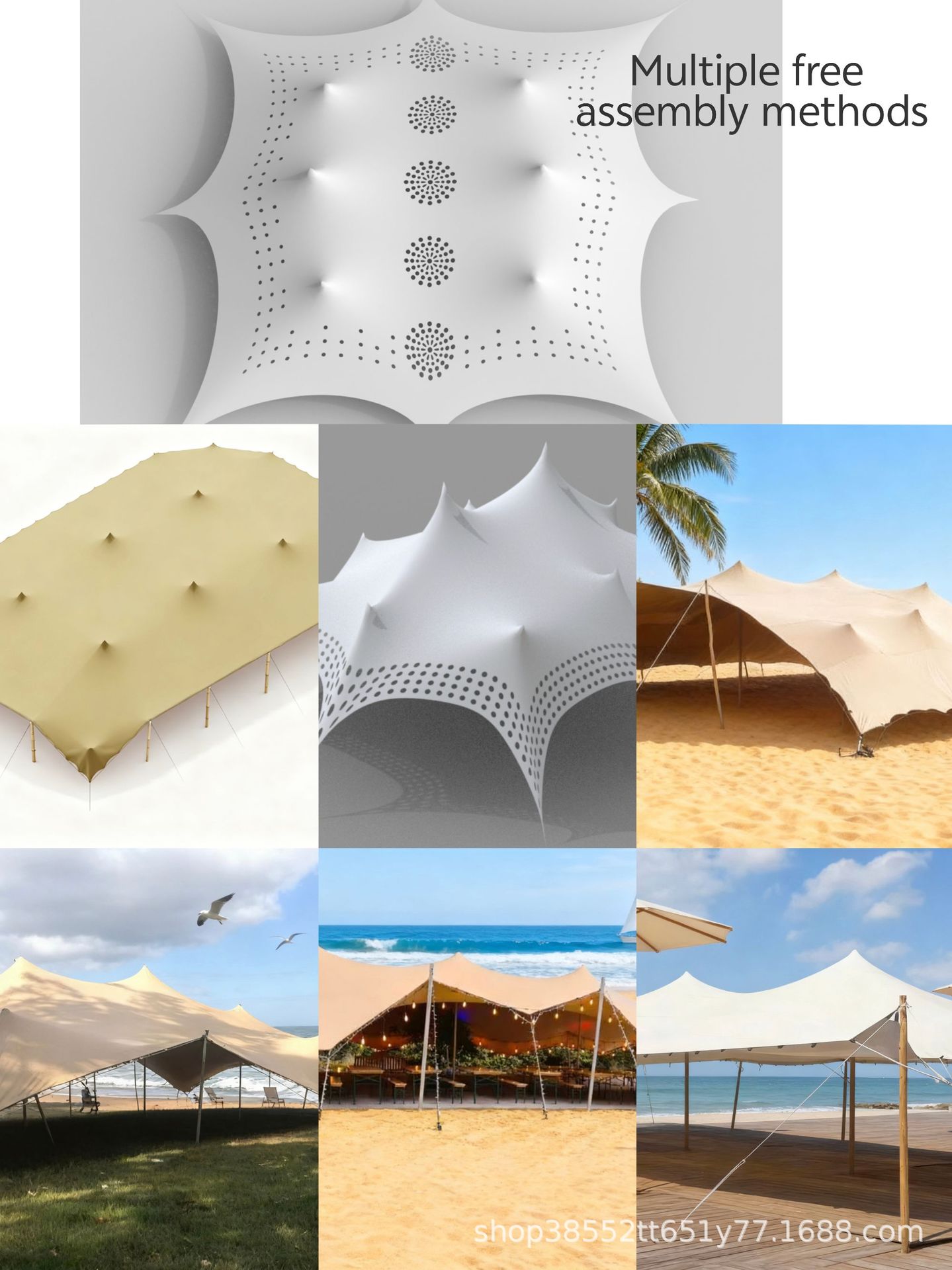 Wedding Cheese Tent Outdoor Super Large Stretchable Canopy with Holes Versatile Canopy