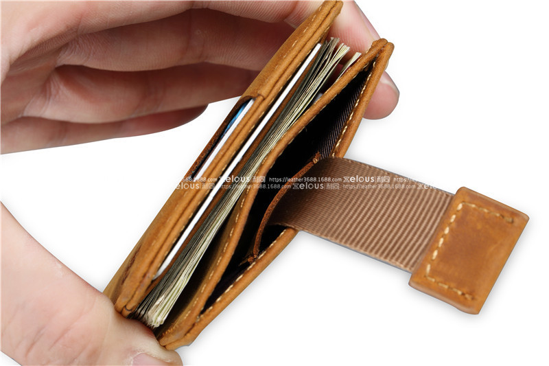 定制男士真皮錢包頭層牛皮rfid錢包短款美金夾卡包