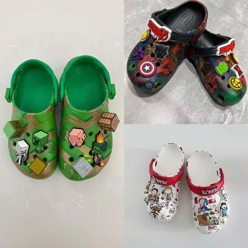 Cross New Collaboration Clogs for Girls, Summer Children's Beach Closed-Toe Sandals, Big Kids' Sandals, Boys' Slippers