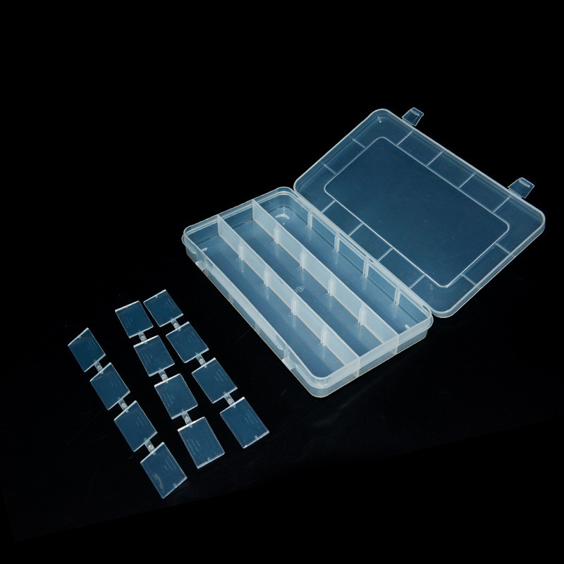 tornillo herramienta de piezas de hardware transparente pp caja divisoria caja de piezas electrónicas de plástico directo fábrica