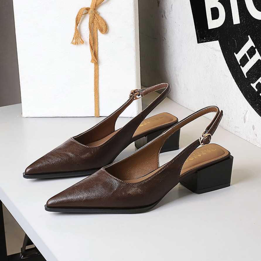 Pointed Toe Women's Stiletto Pumps High Heel Backless Shoes_voghion.com