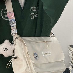 韩国ins学生大容量包女日系原宿复古装斜挎包男肩背包潮潮款
