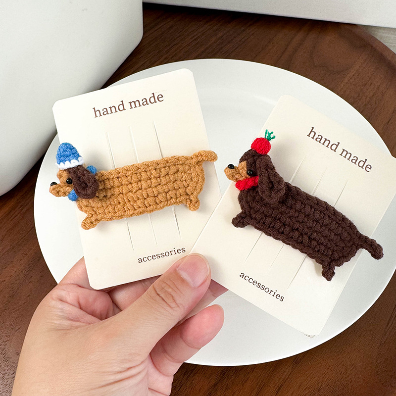 Knitted hairgrip handmade