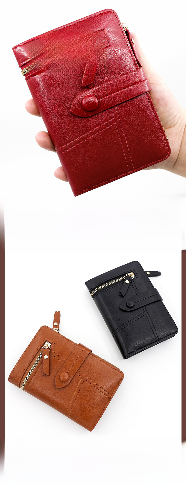 Portefeuille court pour femme de style japonais, petit portefeuille parfumé en cuir PU, porte-monnaie à fermeture éclair, 20 % de réduction sur le prix de gros_voghion.com