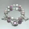 S294-Purple Jade Broken KT Cat Fishtail Bracelet #SZ1185