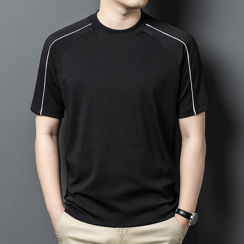 短袖T恤男宽松男士圆领纯色舒适柔软吸汗透气百搭户外运动体恤衫