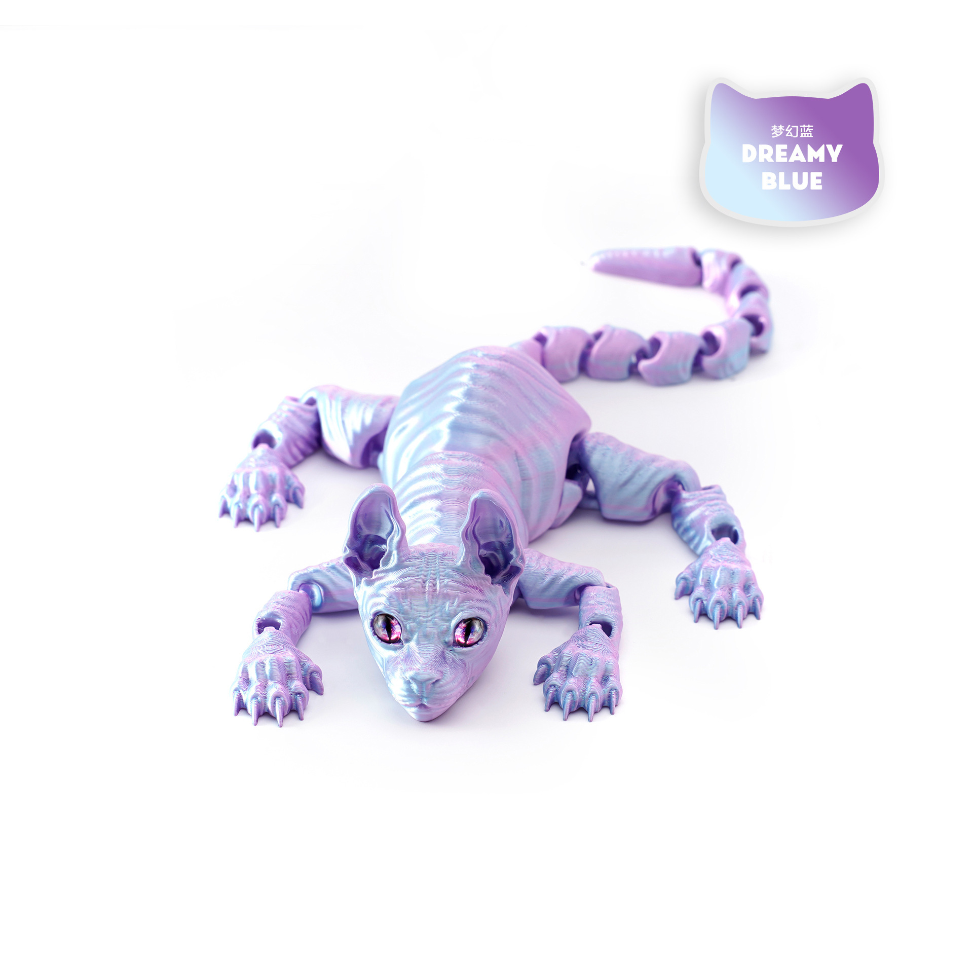 Impresión 3D Gato sin pelo Siamese adornos de gato Juguetes móviles Juguetes hechos a mano Juguetes impresos en 3D