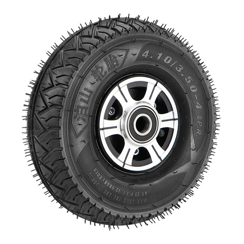 Aluminum alloy inflatable wheels 250/350-4 rubber wheels 8 inches 10 inches casters trolley trolley inflated tires