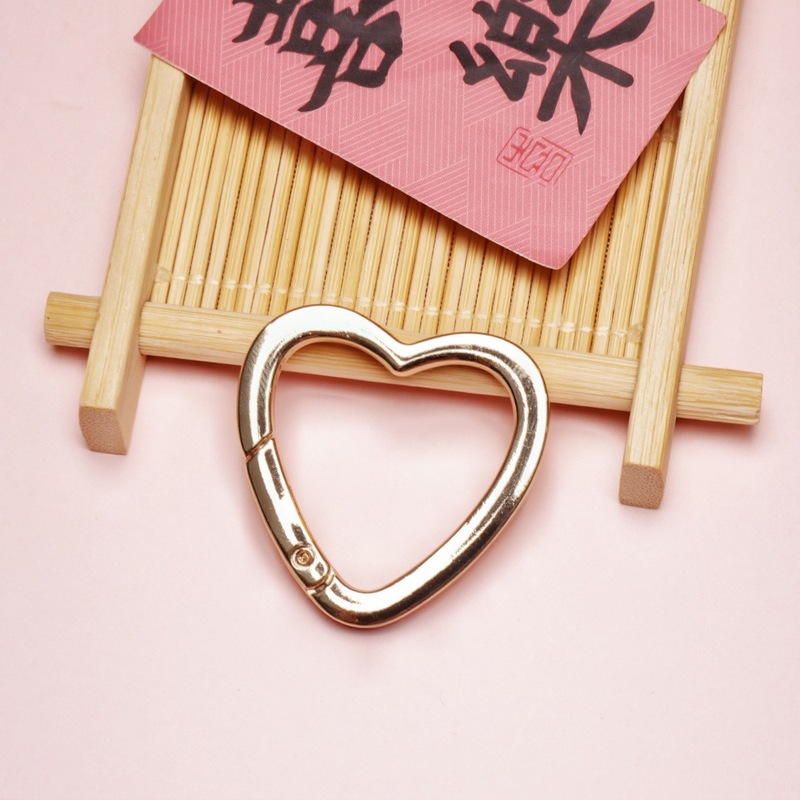 金属爱心弹簧扣包包开口弹簧圈配件五金钥匙扣合金心形开口圈挂扣|undefined