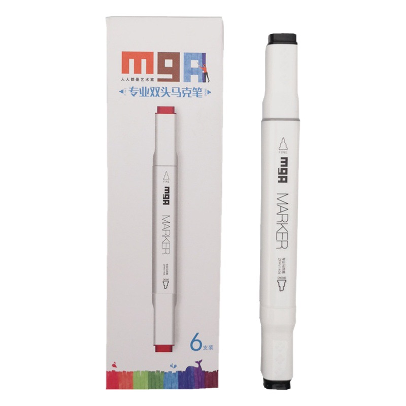 Morning Light Marker Pen Zpmv1406 Four-Corner Rod Student Drawing Single Color Refill Marker Pen Dual-Head Watercolor Pen