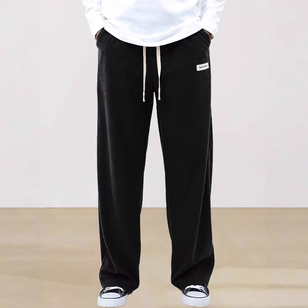 2025 Four Seasons Men's Loose Wide-Leg Pants Casual Trousers Japanese Style Solid Color Simple Trendy Brand Cargo Pants