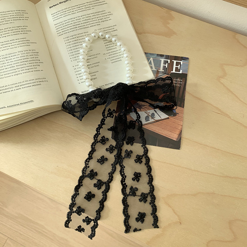 Pañuelo de seda de encaje, tira larga, sensación de alta calidad, nueva bolsa de toalla de seda, envoltura, bufanda decorativa, collar de perlas, cadena de clavícula