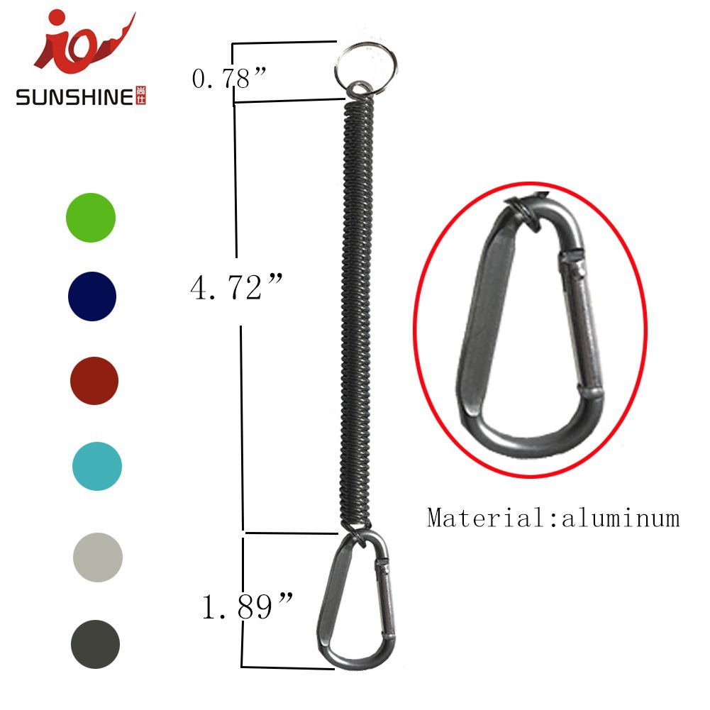 FUENTE Dispositivo de control de peces al por mayor de fábrica cuerda perdida cuerda de resorte de alambre de acero telescópica 1 M equipo de pesca cuerda anti-perdida a largo plazo en stock